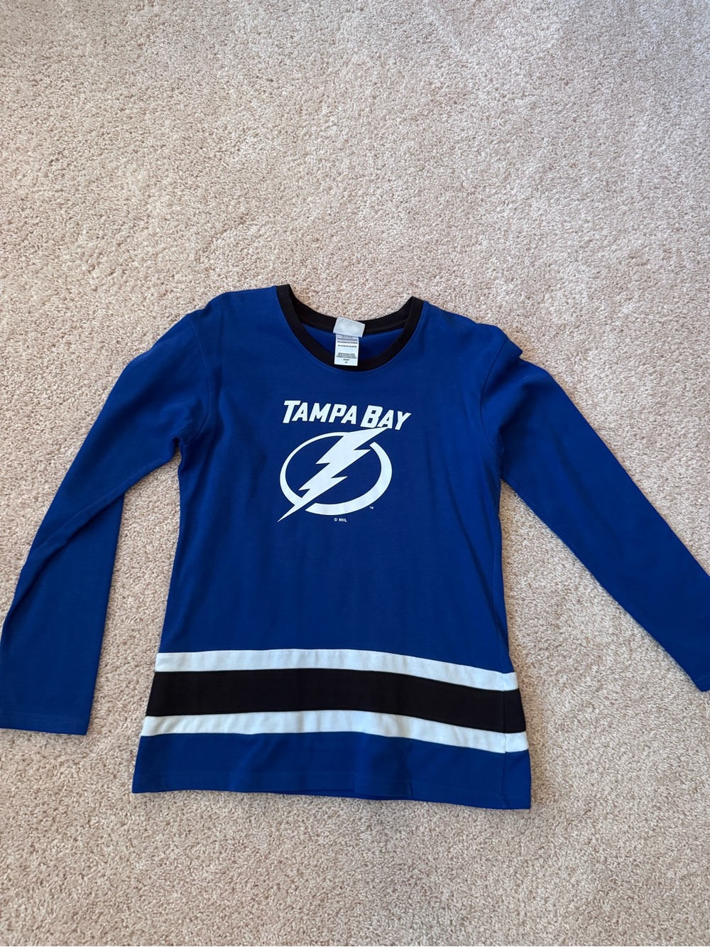 NHL Black and Blue Crewneck with Official NHL Patch